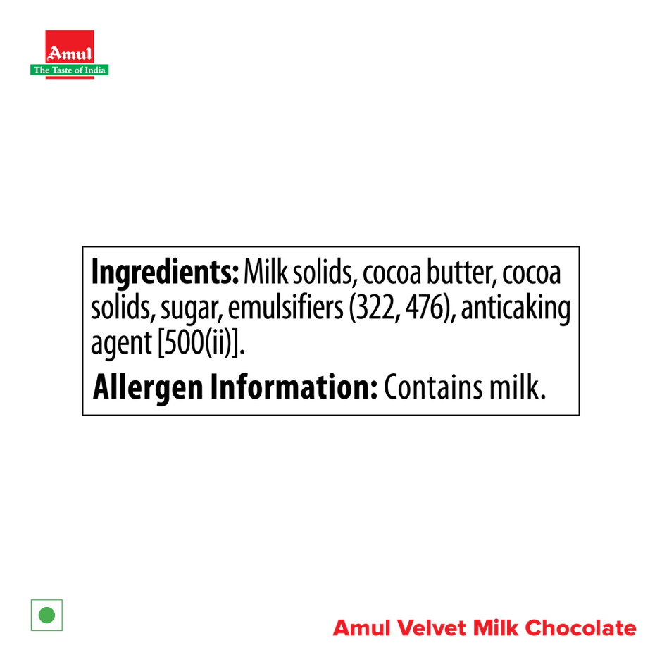 Amul Velvet Milk Chocolate | Smooth Creamy Taste